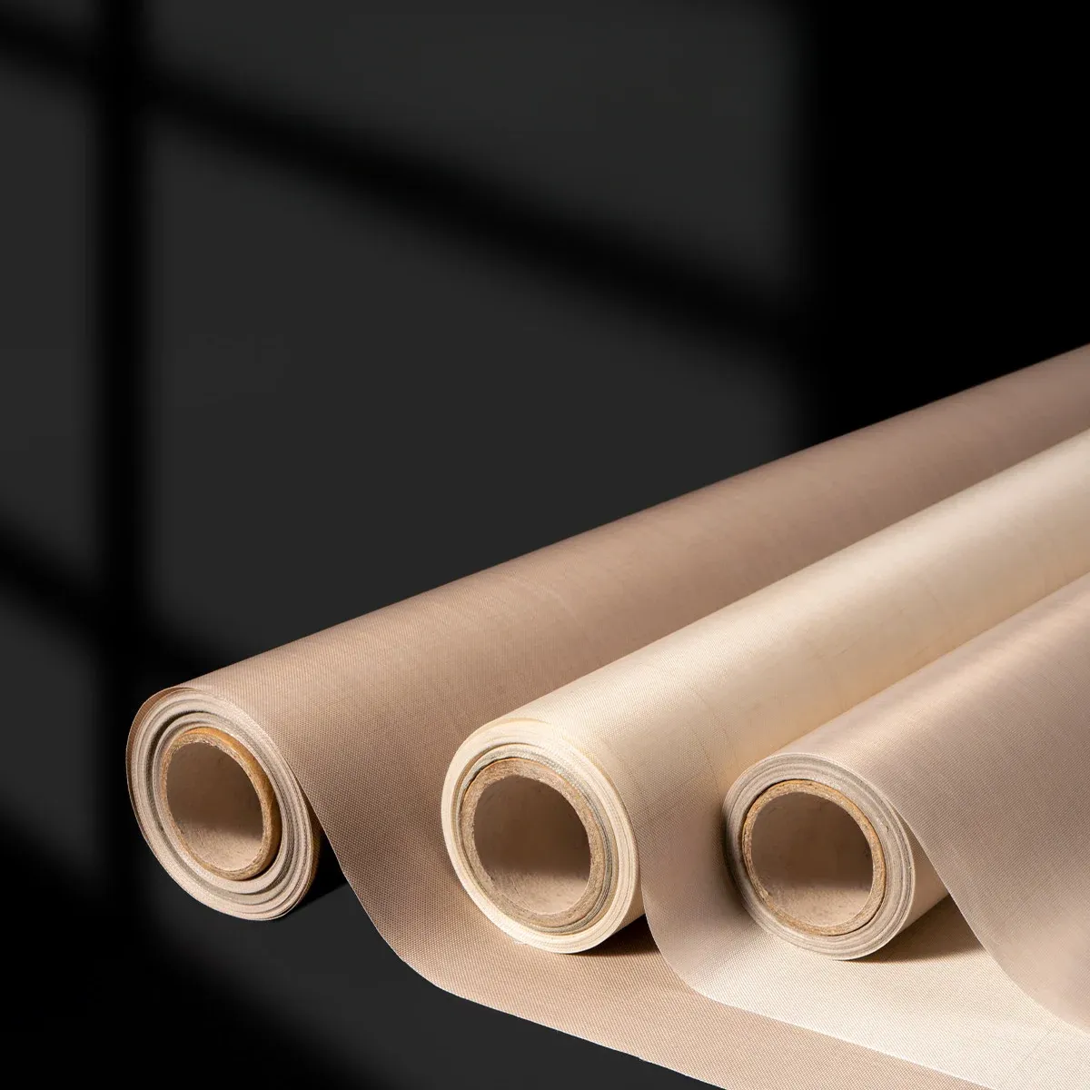 Beige PTFE Coated Fiberglass Roll Fabric, product photograph 1 of 5
