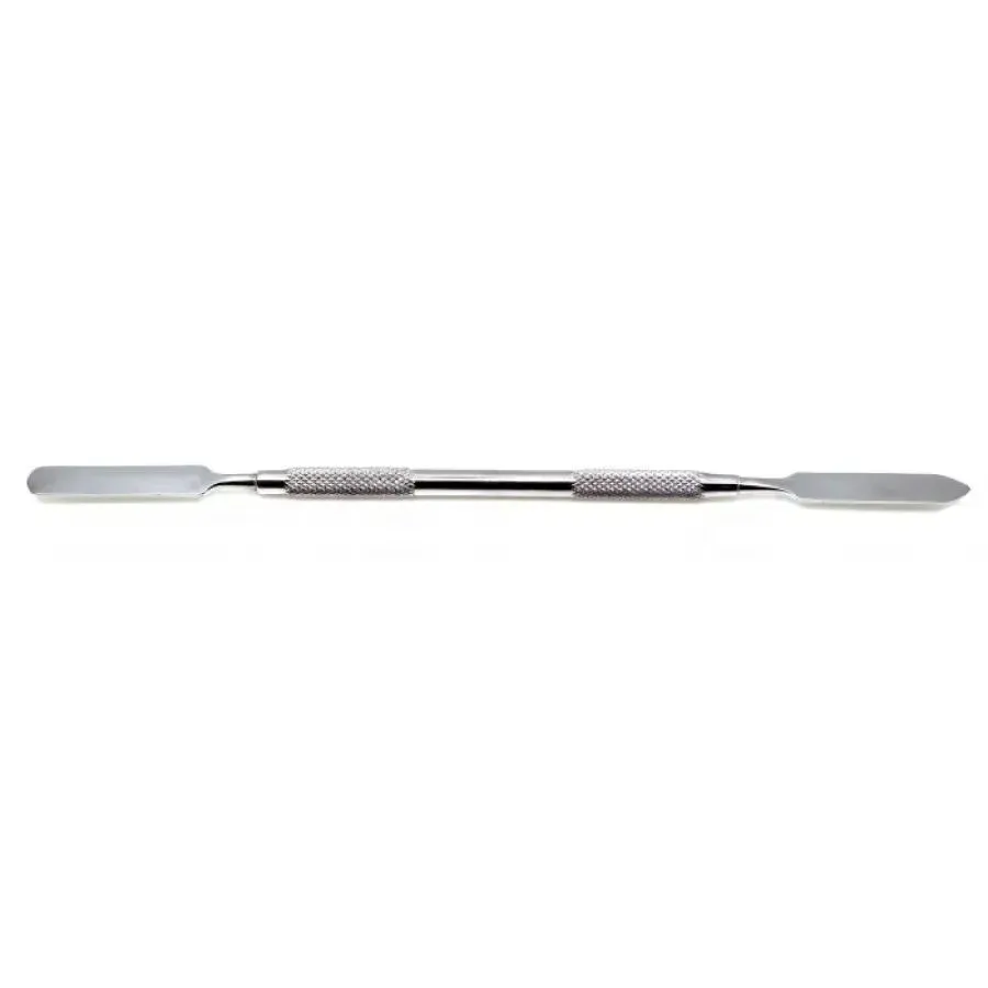 Double ended lab spatula on white background